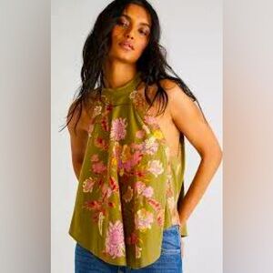 Free People Emily printed tank- small